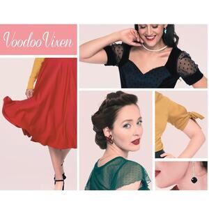 NWT VOODOO VIXEN RED DRESS 50S VINTAGE Style DRA8269 size large